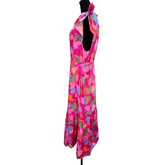 NWT Sugarlips Pink Floral Maxi Dress Ruffle Sleeve Cotton Summer Sundress XL - Picture 5 of 11
